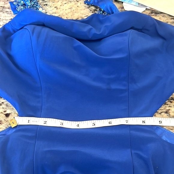 Faviana,Stunning Royal Cobalt,Rhinestone Strapped-Back Formal Gown/Dress, Size 6 - Picture 13 of 16